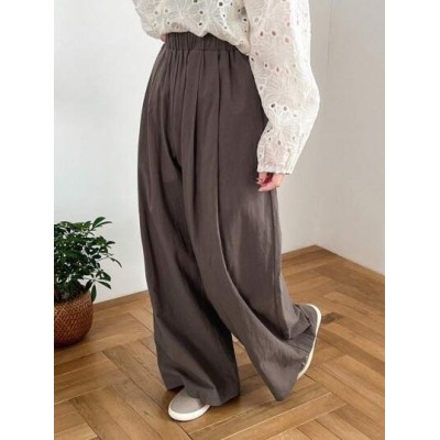 Wide Leg Solid Color Ladies. Pants - Choose Your Size