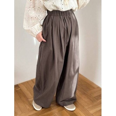 Wide Leg Solid Color Ladies. Pants - Choose Your Size