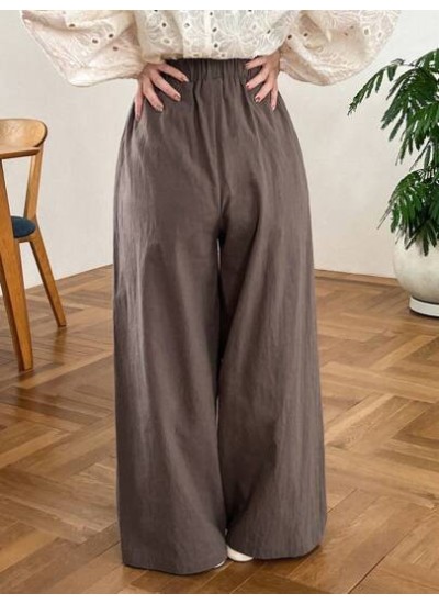 Wide Leg Solid Color Ladies. Pants - Choose Your Size