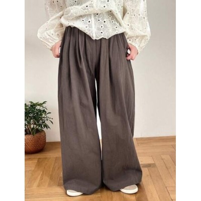 Wide Leg Solid Color Ladies. Pants - Choose Your Size