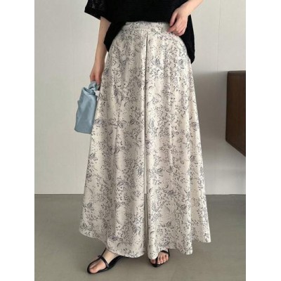 Botanical Printed Wide Leg Loose Casual Pants - Choose Your Size