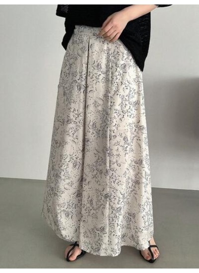 Botanical Printed Wide Leg Loose Casual Pants - Choose Your Size