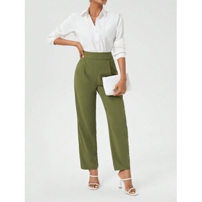 Clasi Ladies Solid Color Straight Leg Pants - Choose Your Size