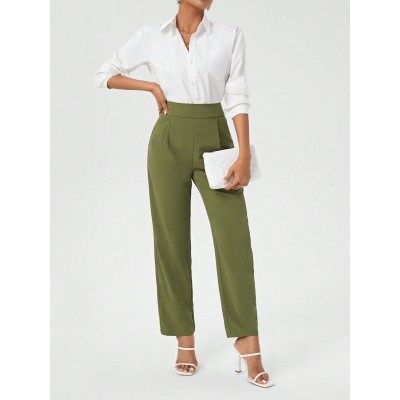 Clasi Ladies Solid Color Straight Leg Pants - Choose Your Size