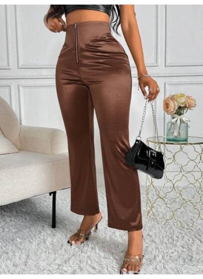 Privé Women.s High Waisted Zipper Fly Flared Pants - Choose Your Size