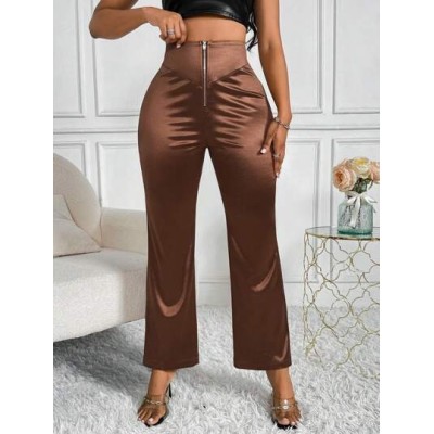 Privé Women.s High Waisted Zipper Fly Flared Pants - Choose Your Size