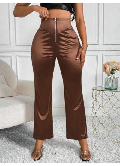 Privé Women.s High Waisted Zipper Fly Flared Pants - Choose Your Size