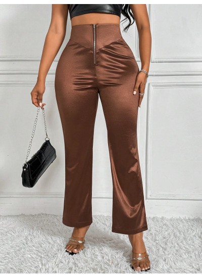 Privé Women.s High Waisted Zipper Fly Flared Pants - Choose Your Size