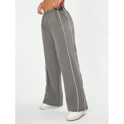 PETITE Women.s Color Block Side Stripe Straight Pants - Choose Your Size