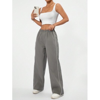 PETITE Women.s Color Block Side Stripe Straight Pants - Choose Your Size