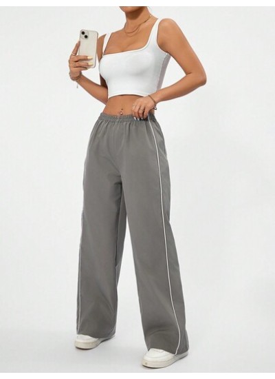 PETITE Women.s Color Block Side Stripe Straight Pants - Choose Your Size