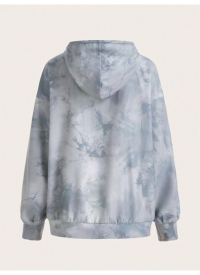 PUNK Skull Print Tie Dye Zip Up Hoodie - Choose Your Size