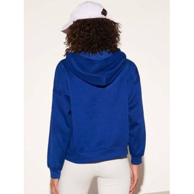 BASICS Cozy Fleece Drop Shoulder Drawstring Thermal Lined Hoodie - Choose Your