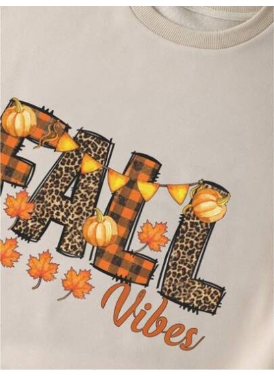 EZwear Halloween Letter Graphic Thermal Lined Sweatshirt - Choose Your Size