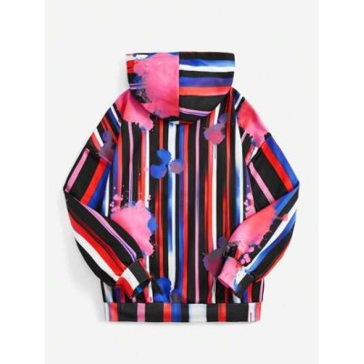 Striped & Figure Graphic Hoodie - Choose Your Size