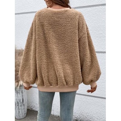 Essnce Big Bow Front Drop Shoulder Teddy Sweatshirt - Choose Your Size