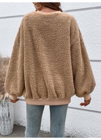 Essnce Big Bow Front Drop Shoulder Teddy Sweatshirt - Choose Your Size