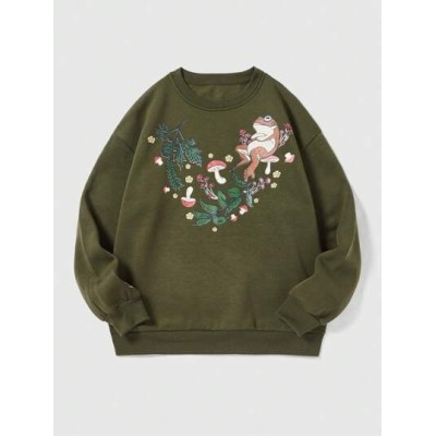 Fairycore Women.s Cartoon Printed Fleece Sweatshirt - Choose Your Size