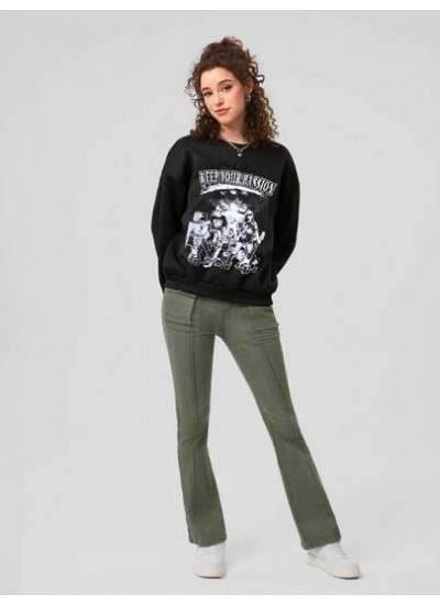 Letter & Figure Graphic  Sweatshirt - Choose Your Size