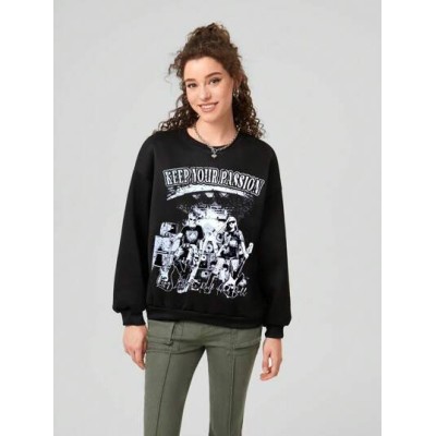 Letter & Figure Graphic  Sweatshirt - Choose Your Size