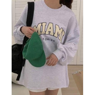 Letter Graphic Drop Shoulder Oversized Pullover - Choose Your Size