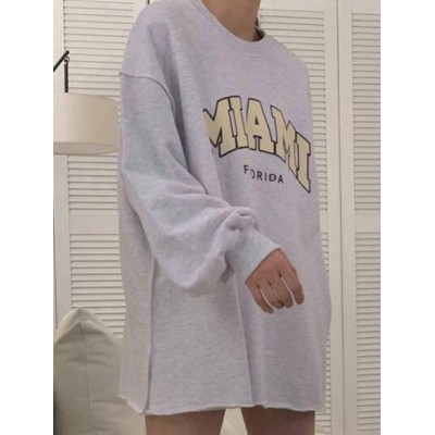 Letter Graphic Drop Shoulder Oversized Pullover - Choose Your Size