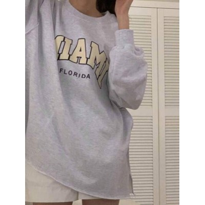 Letter Graphic Drop Shoulder Oversized Pullover - Choose Your Size