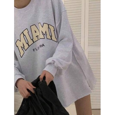 Letter Graphic Drop Shoulder Oversized Pullover - Choose Your Size