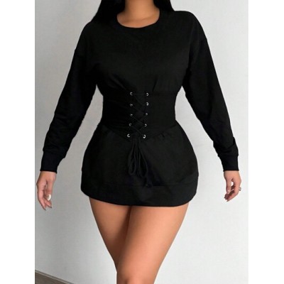 SXY Women.s Long Sweatshirt With Corset - Choose Your Size