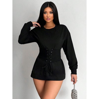 SXY Women.s Long Sweatshirt With Corset - Choose Your Size