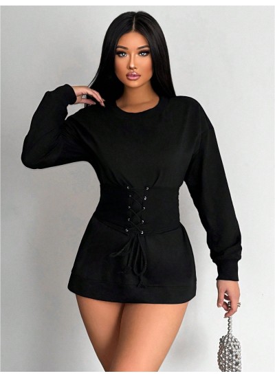 SXY Women.s Long Sweatshirt With Corset - Choose Your Size