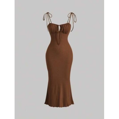 MOD Tie Front Ruched Bust Cami Dress - Choose Your Size