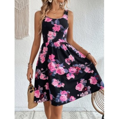 Clasi Floral Print A-line Dress - Choose Your Size