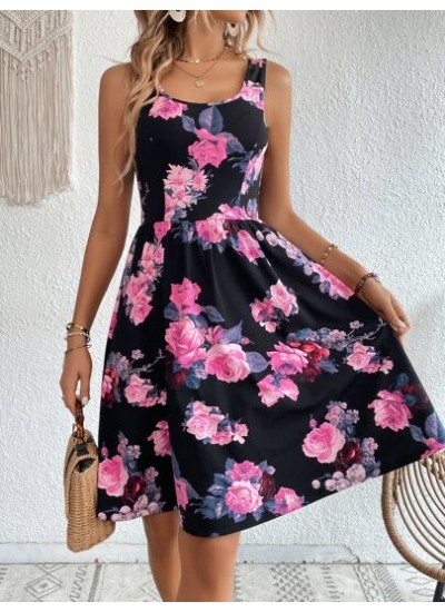 Clasi Floral Print A-line Dress - Choose Your Size