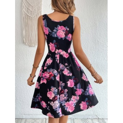 Clasi Floral Print A-line Dress - Choose Your Size