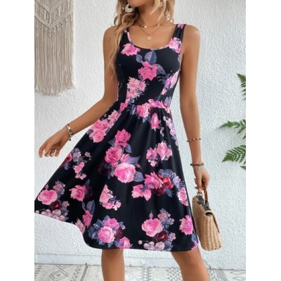 Clasi Floral Print A-line Dress - Choose Your Size