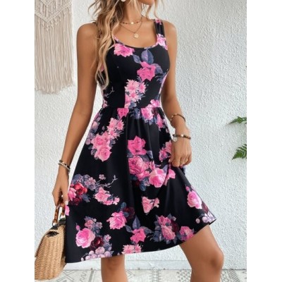 Clasi Floral Print A-line Dress - Choose Your Size