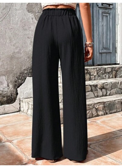 VCAY Paperbag Waist Wide Leg Pants - Choose Your Size