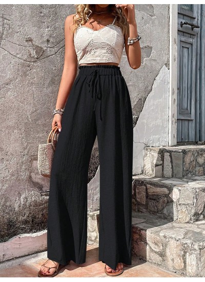 VCAY Paperbag Waist Wide Leg Pants - Choose Your Size