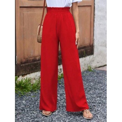 LUNE Paper Bag Waist Wide Leg Pants - Choose Your Size