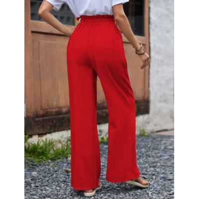 LUNE Paper Bag Waist Wide Leg Pants - Choose Your Size