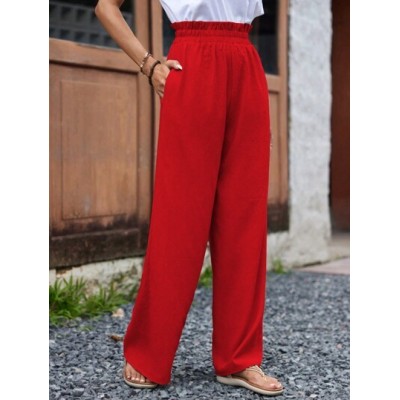 LUNE Paper Bag Waist Wide Leg Pants - Choose Your Size