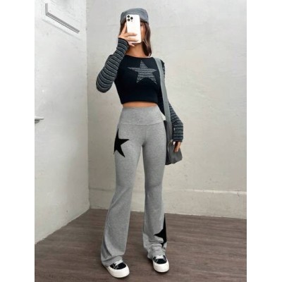 EZwear Star Print Flare Leg Sweatpants - Choose Your Size