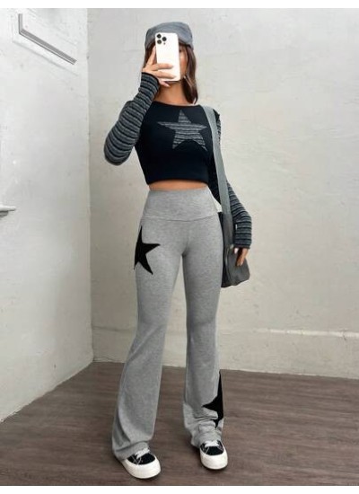 EZwear Star Print Flare Leg Sweatpants - Choose Your Size