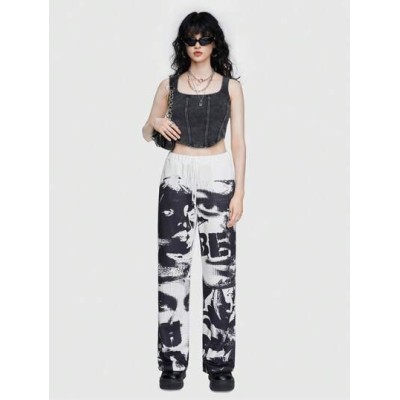 Street Life Women.s Character & Letter Printed Drawstring Waist Sweatpants - Ch