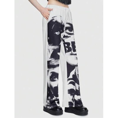 Street Life Women.s Character & Letter Printed Drawstring Waist Sweatpants - Ch