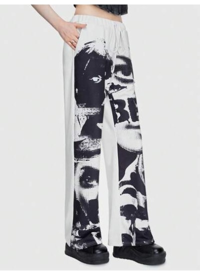 Street Life Women.s Character & Letter Printed Drawstring Waist Sweatpants - Ch