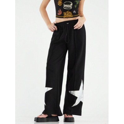 Women.s Star Pattern Straight Leg Sweatpants - Choose Your Size