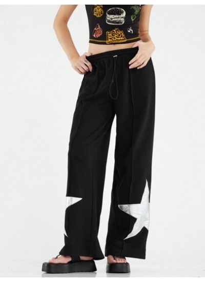 Women.s Star Pattern Straight Leg Sweatpants - Choose Your Size