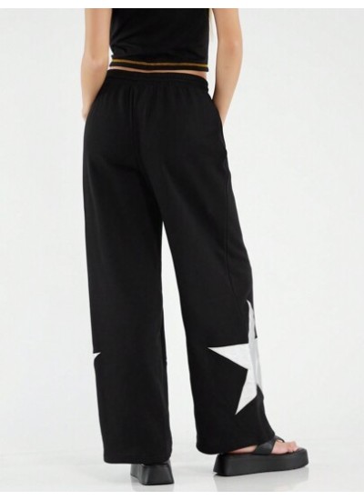 Women.s Star Pattern Straight Leg Sweatpants - Choose Your Size